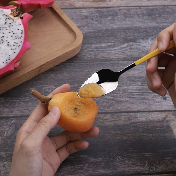 

1pc Stainless Steel Spoon, Multicolor