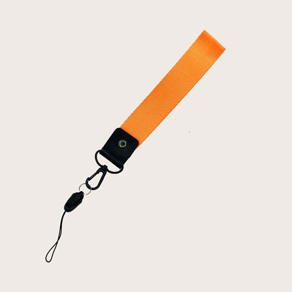 

1pc Solid Phone Lanyard, Orange