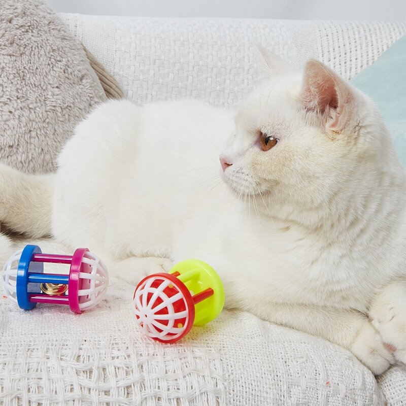 

Colorblock Cat Bell Toy, Multicolor