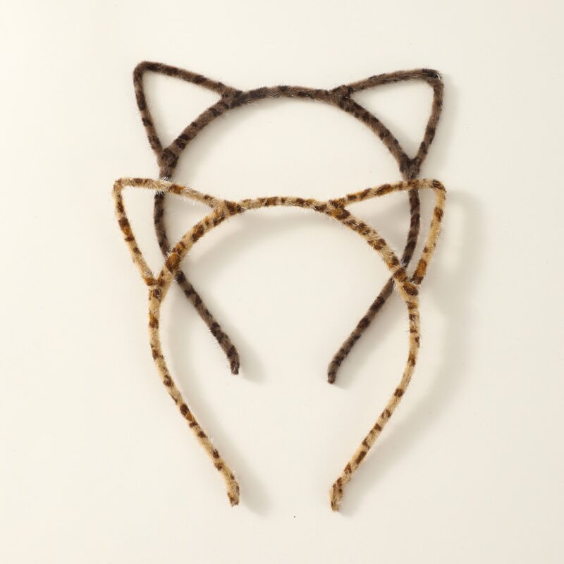 

2pcs Leopard Cat Ear Headband, Multicolor