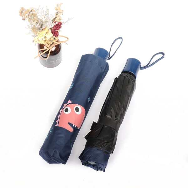 

1pc Cartoon Graphic Sun Umbrella, Navy blue