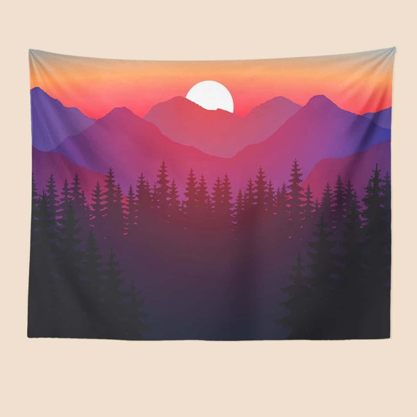 

Mountain Print Tapestry, Multicolor