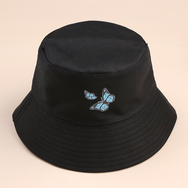 

Butterfly Pattern Bucket Hat, Black