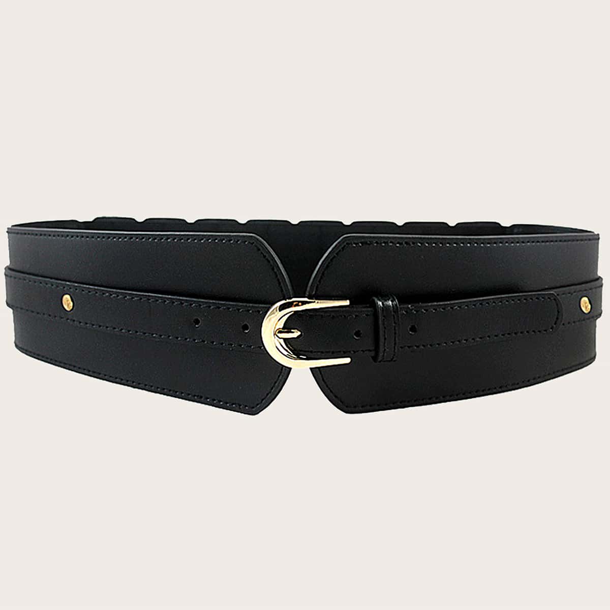 

Buckle Wide Belt, Black