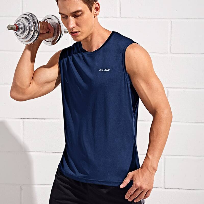 

Men Letter Graphic Sports Tank Top, Navy blue