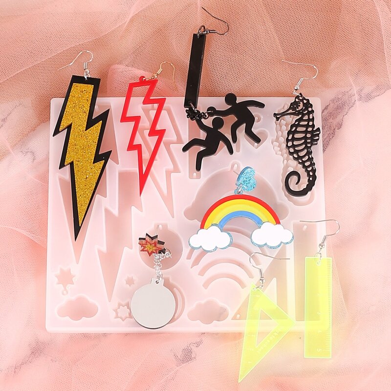 

1pc Earring Silicone DIY Epoxy Mold, White