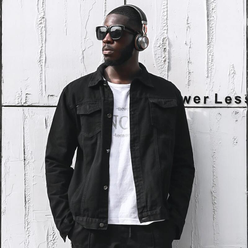 

Guys Single Breasted Denim Jacket, Black