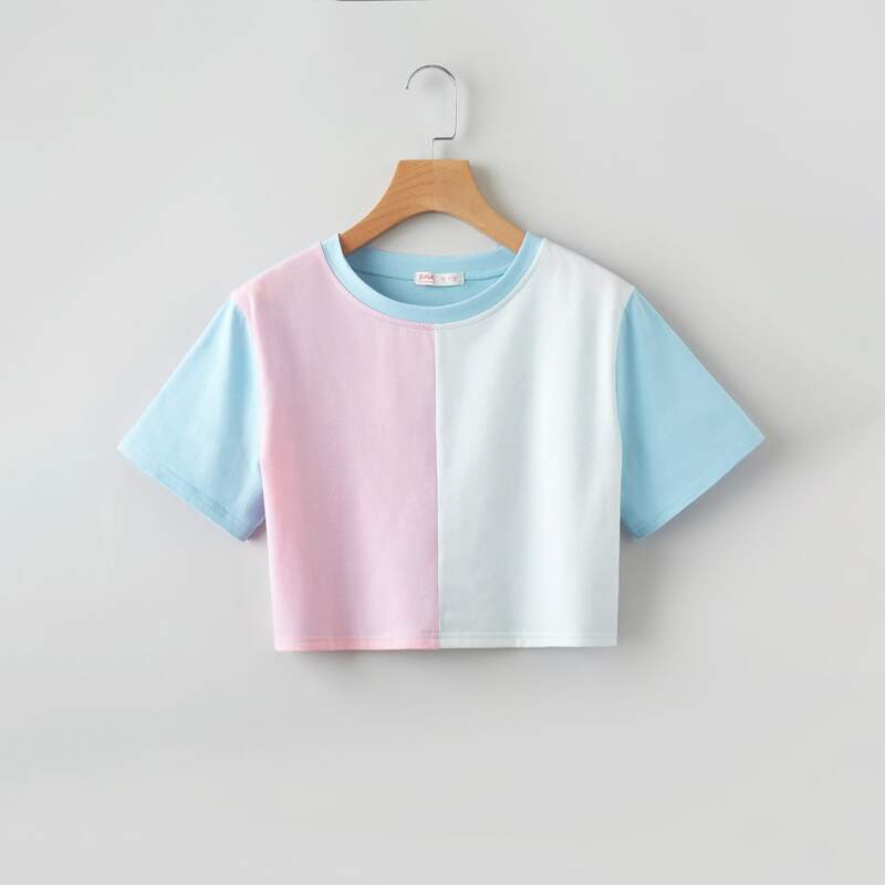 

Colorblock Crop Tee, Multicolor