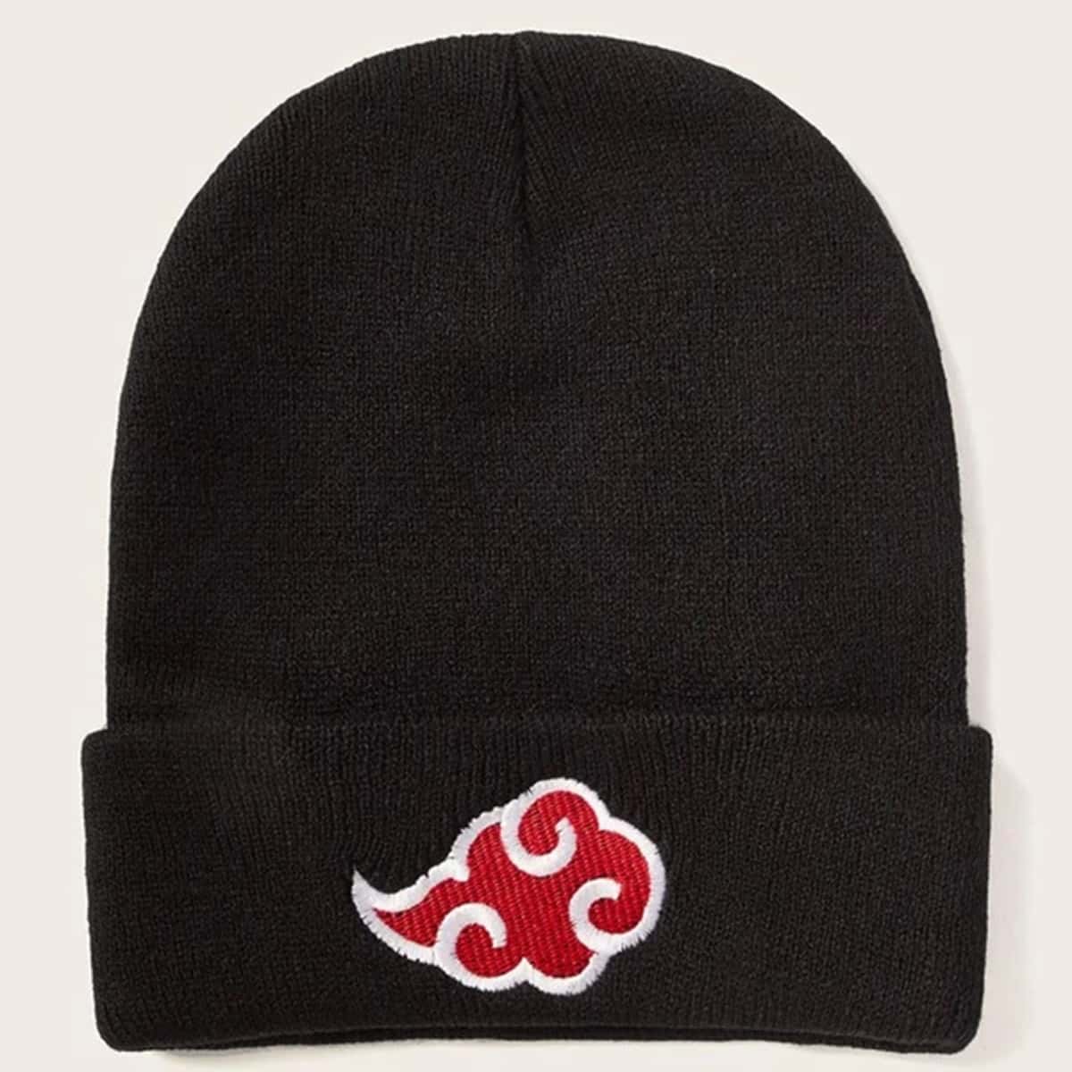 

Cloud Embroidery Beanie, Black