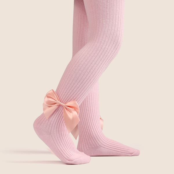 

Toddler Girls Bow Decor Tights, Pink