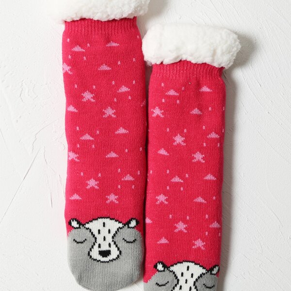 

Cartoon Graphic Fleece Lined Socks, Multicolor