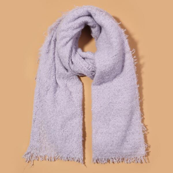 

Raw Hem Plain Scarf, Lilac purple