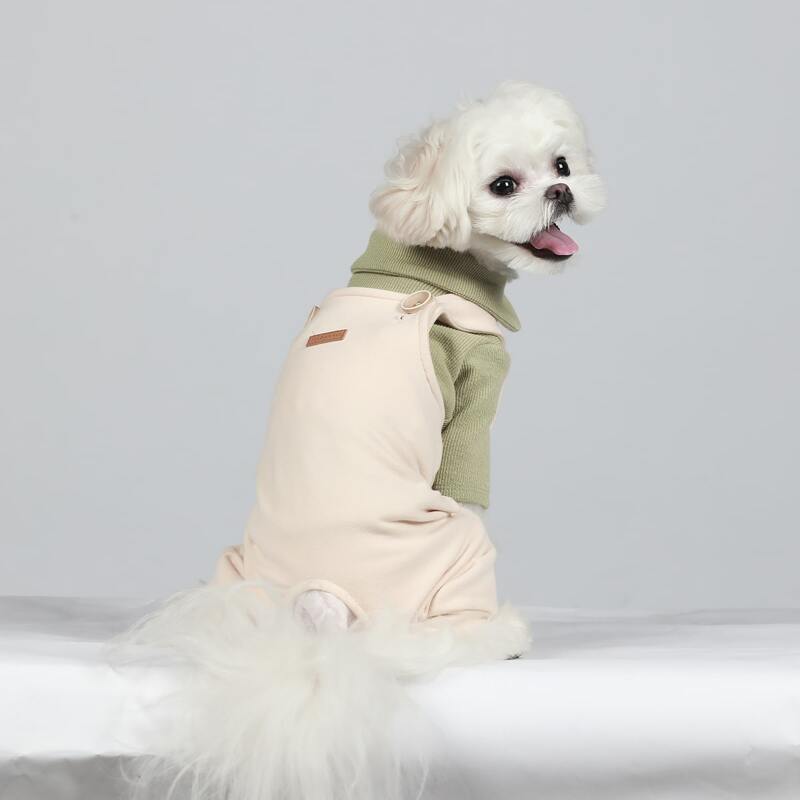

Button Detail Dog Jumpsuit, Beige