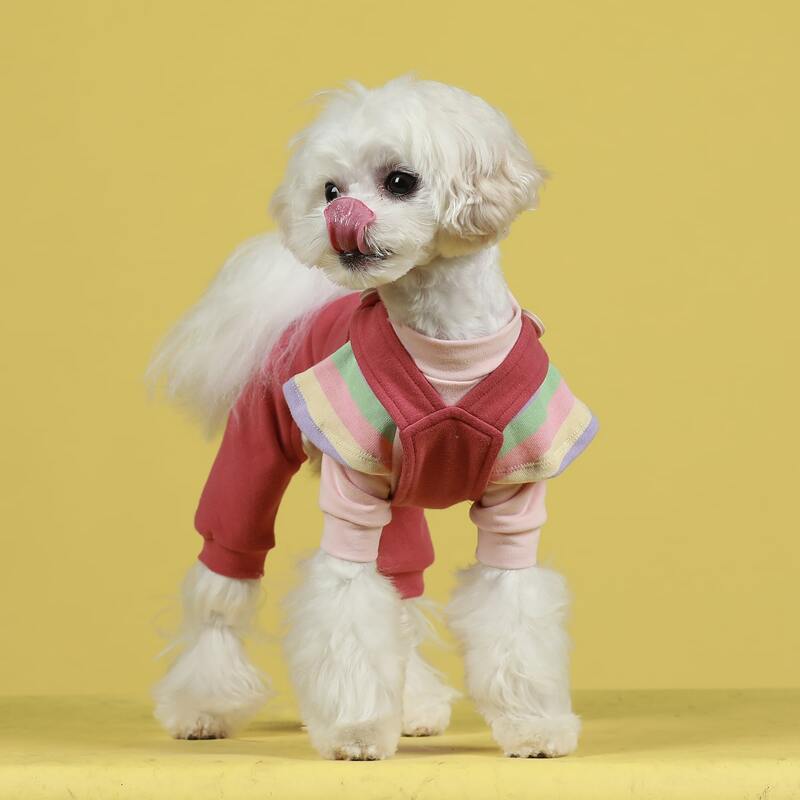 

Button Detail Dog Jumpsuit, Red