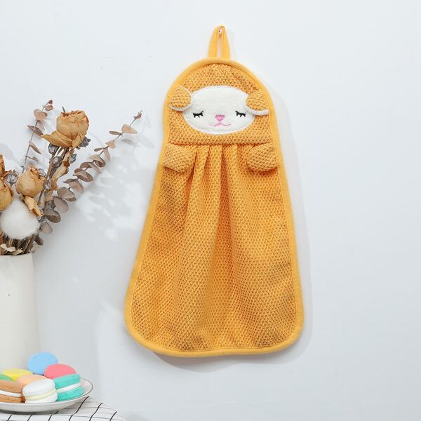 

1pc Kids Cartoon Design Hand Towel, Yellow