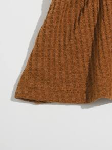 Soleia Top de tirantes tejido waffle bajo con fruncido