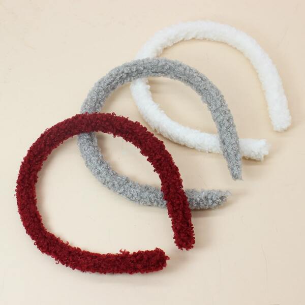 

3pcs Toddler Girls Solid Hair Hoop, Multicolor