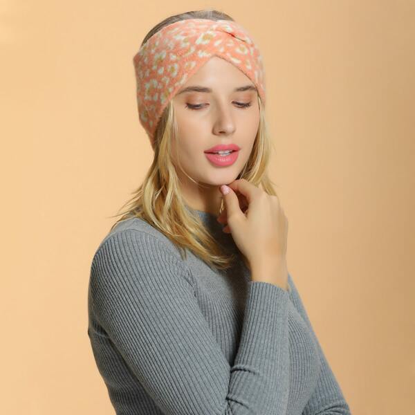 

Leopard Print Twist Headband, Multicolor