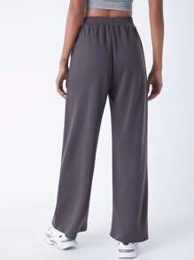 SHEIN BASICS Slant Pocket Solid Joggers - Dark Grey - View 2