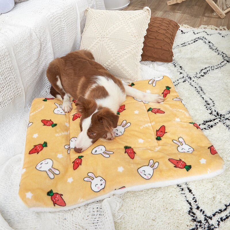 

Rabbit & Carrot Print Dog Mat, Orange
