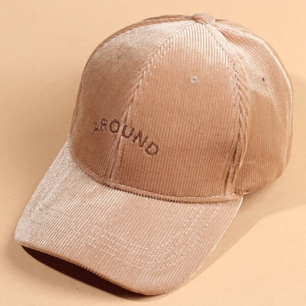 

Letter Embroidered Baseball Cap, Khaki