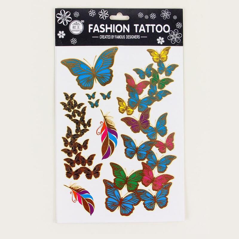 1sheet Butterfly Pattern Tattoo Sticker, Multicolor