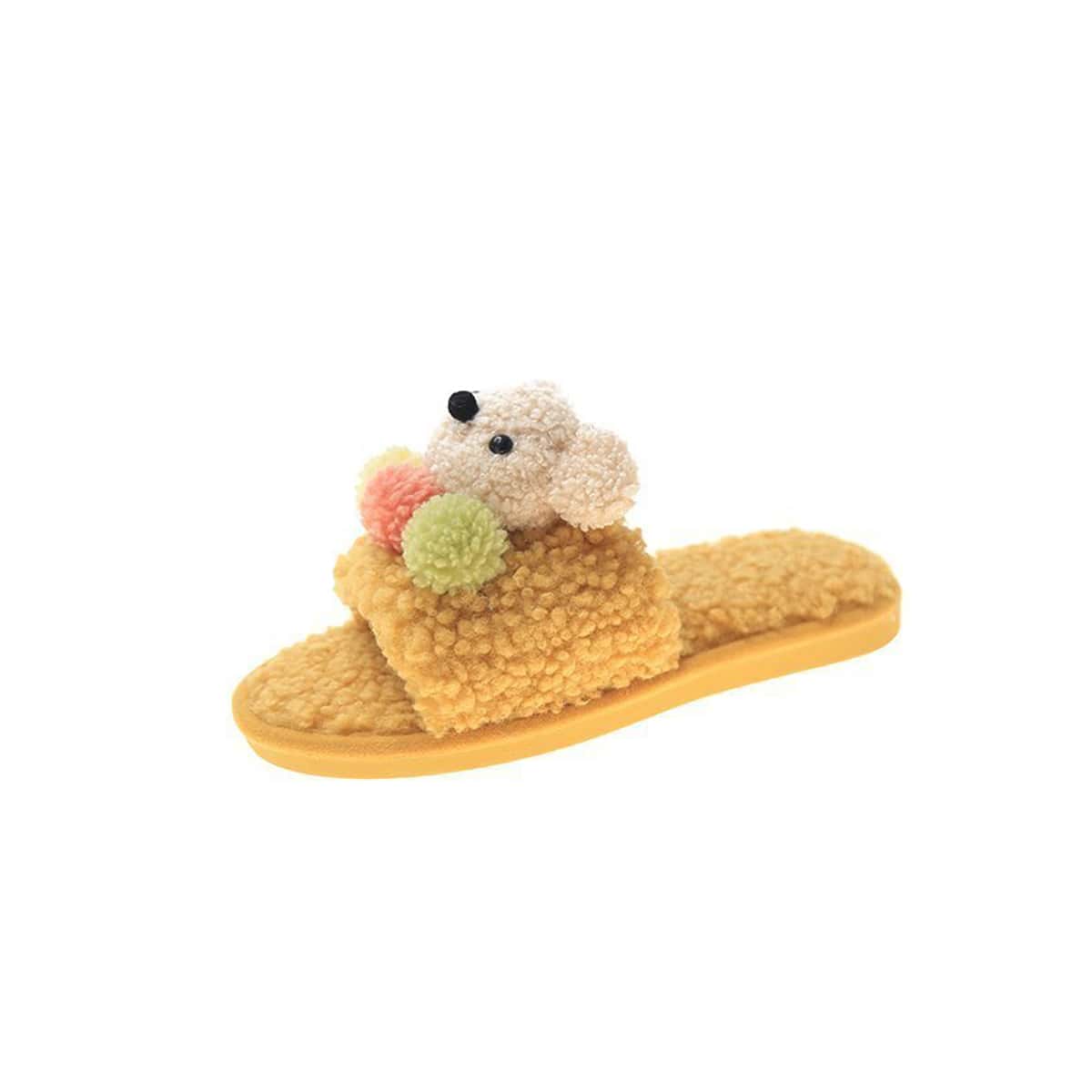 

Cartoon Bear Fluffy Slippers, Yellow