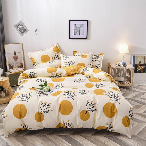 

Flower Print Bedding Set Without Filler, Multicolor