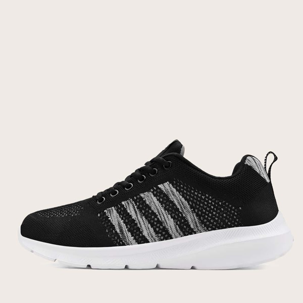 

Men Lace Up Front Knit Sneakers, Black