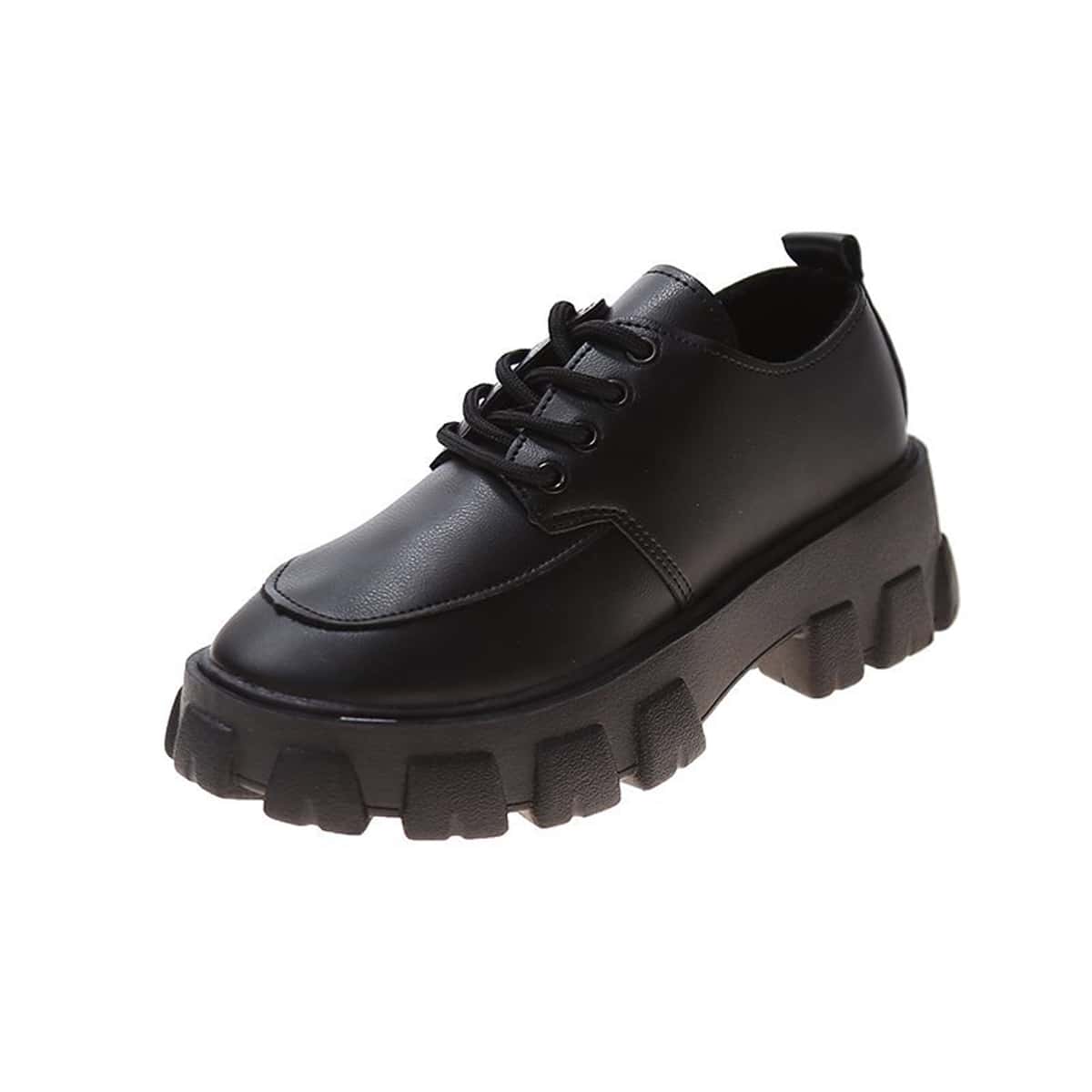 

Lace-up Front Plush Wedges, Black