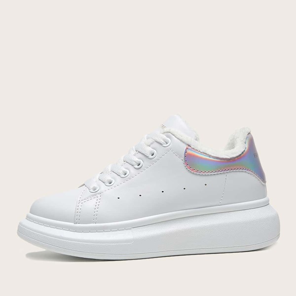 

Holographic Panel Warm Skate Shoes, White