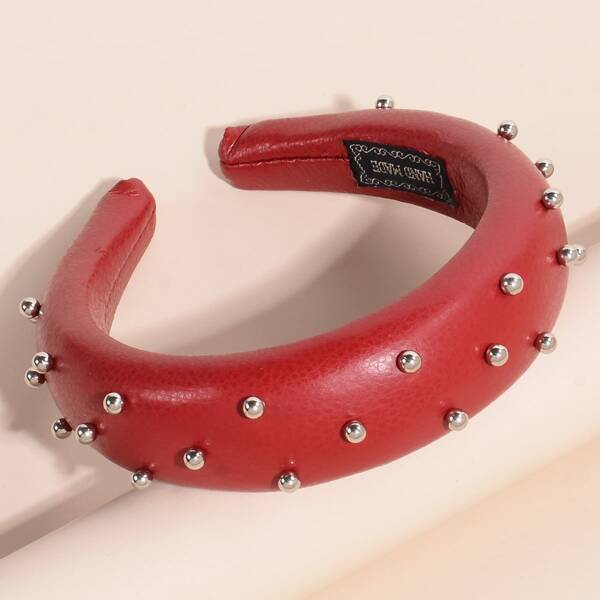 

PU Leather Padded Hair Hoop, Red