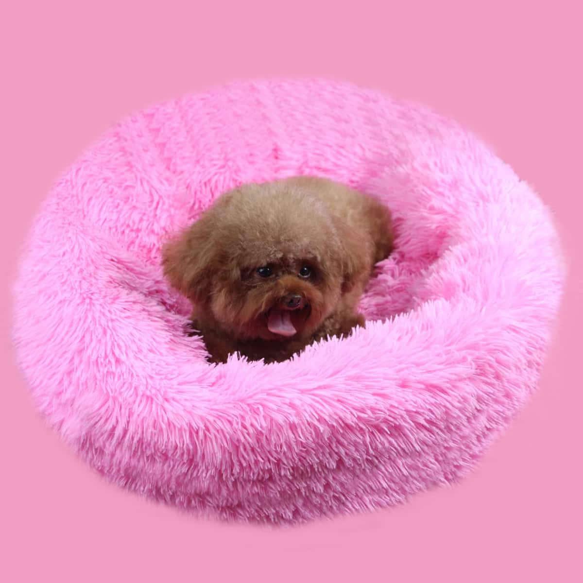 

Plush Solid Dog Bed, Pink