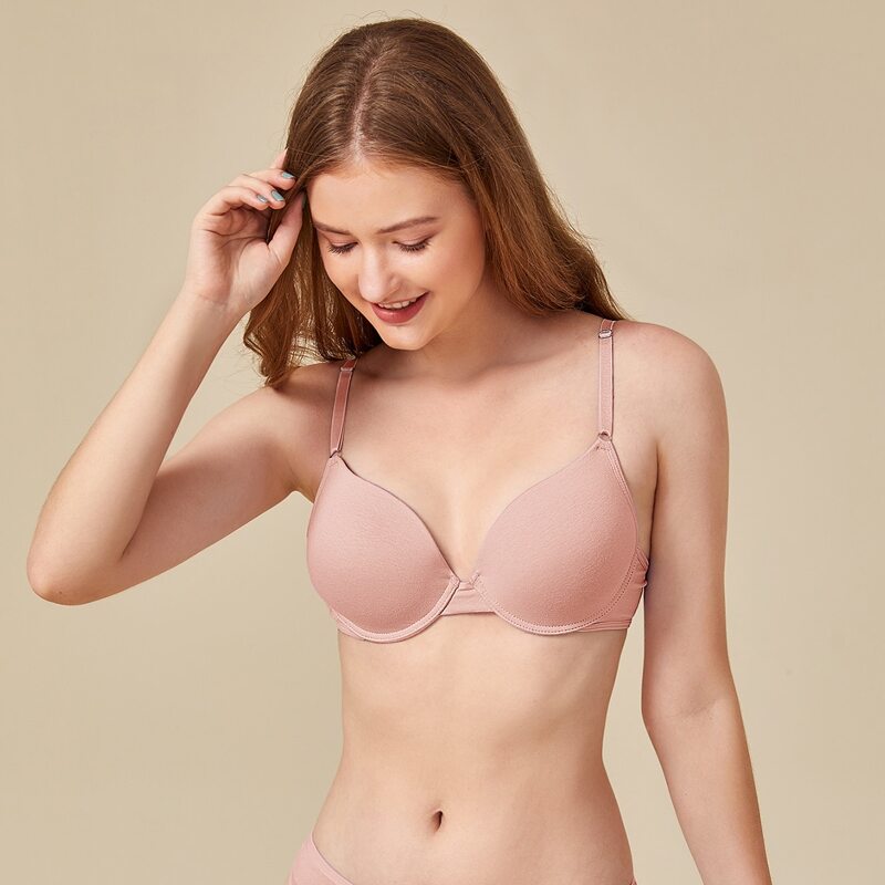 

Solid Underwire Bra, Pastel baby pink