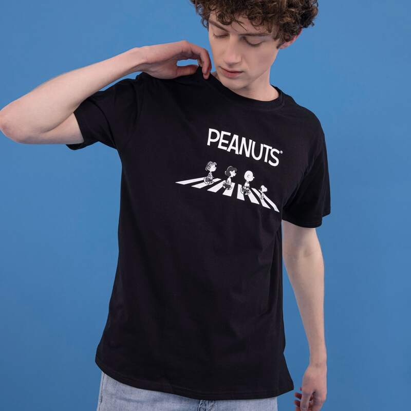 

ROMWE X PEANUTS Guys Letter Graphic Tee, Black