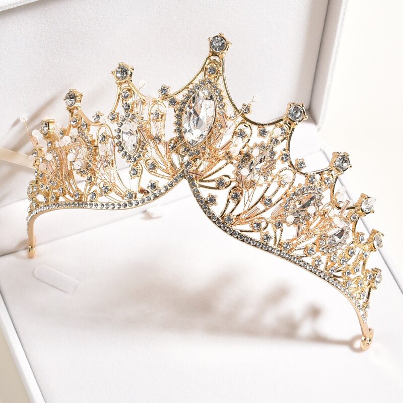 

Crown Design Rhinestone Hair Accessory, Gold
