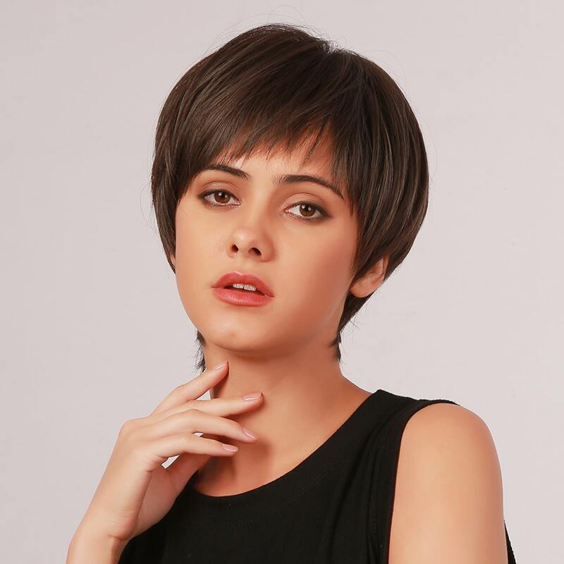 

Natural Short Straight Wig, Brown