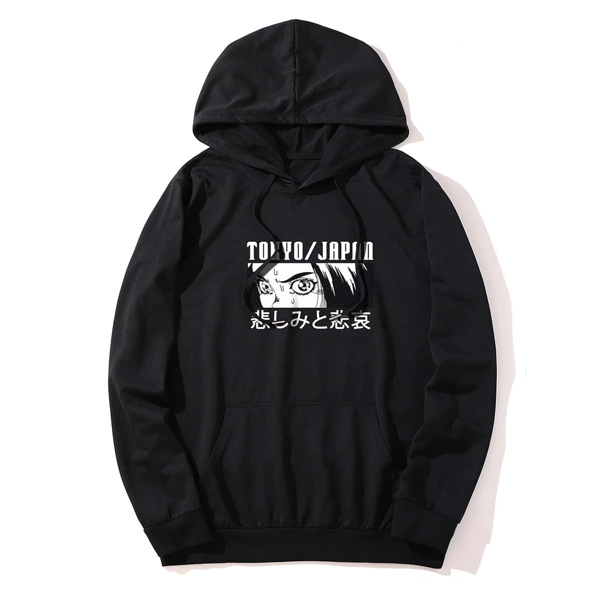 

Guys Kangaroo Pocket Letter Graphic Drawstring Hoodie, Black