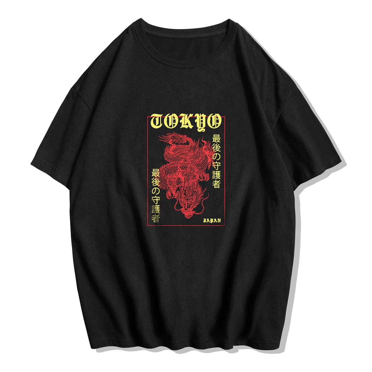 

Guys Chinese Dragon Print Tee, Black