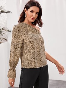 SHEIN Unity Áo sơ mi Ruffle Nhiều màu Boho - Nhiều màu - Xem 3