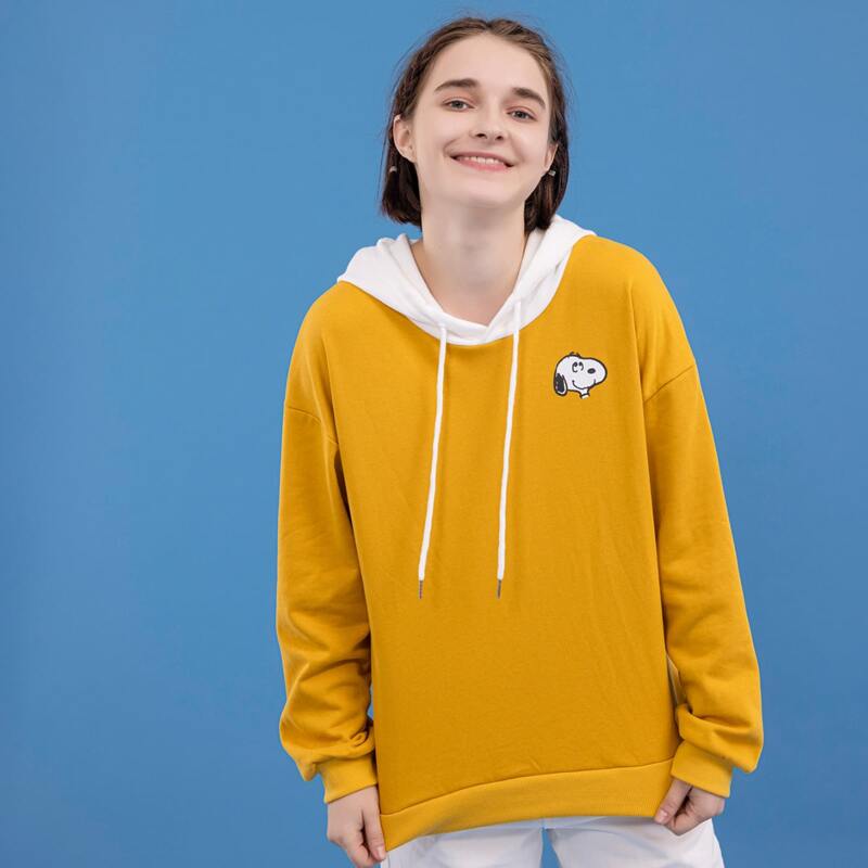 

Cartoon Graphic Hoodie, Mustard yellow