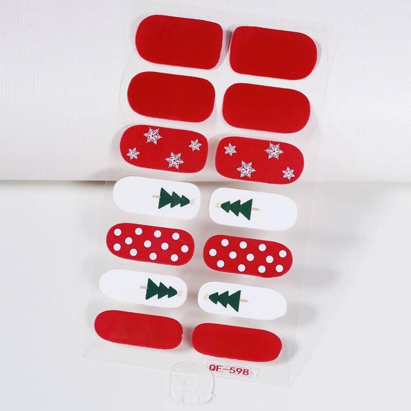 

14pcs Christmas Pattern Nail Art Sticker, Multicolor