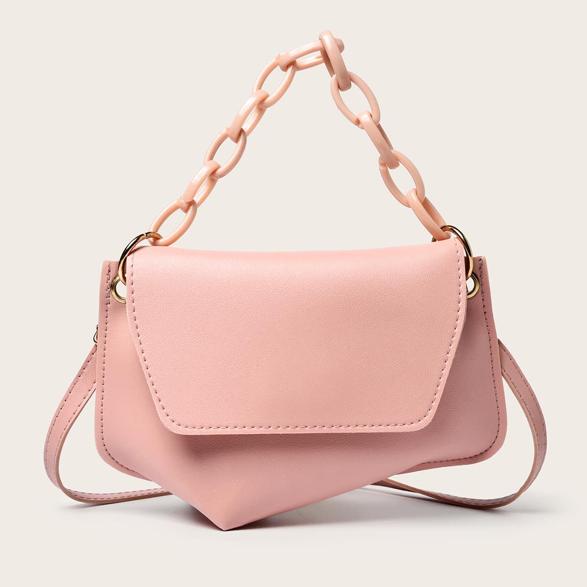 

Minimalist Chain Shoulder Bag, Baby pink