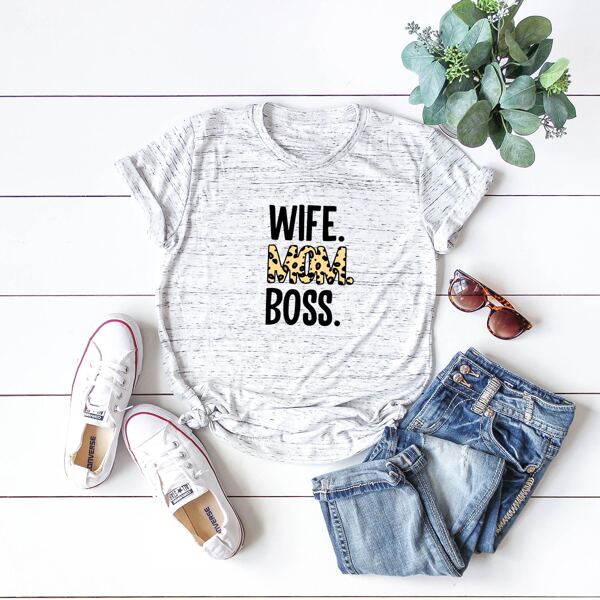 

Plus Letter Graphic Tee, Light grey