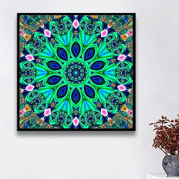 

Mandala Print DIY Diamond Painting Without Frame, Multicolor