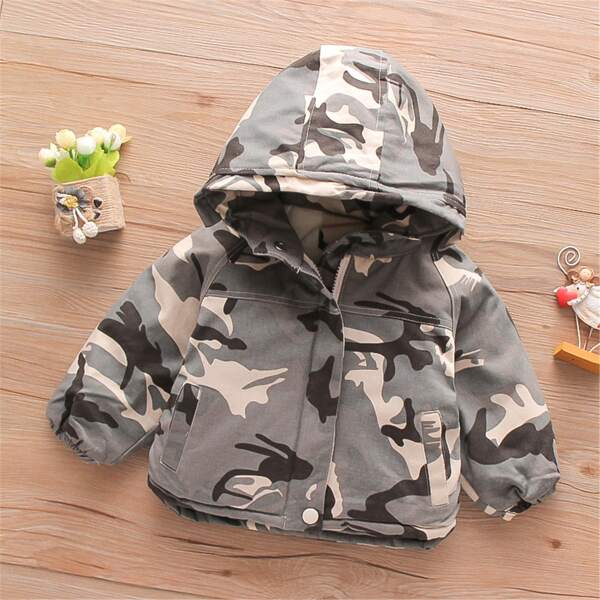 

Toddler Boys Camo Print Hooded Coat, Multicolor
