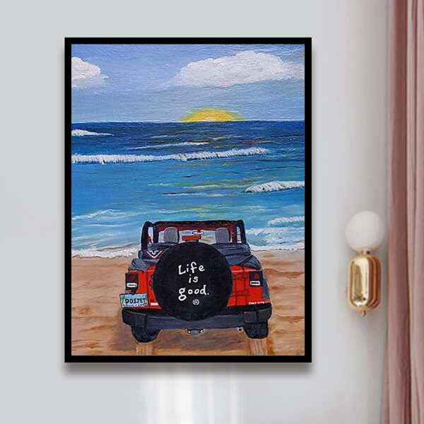 

Seaside Print DIY Diamond Painting Without Frame, Multicolor