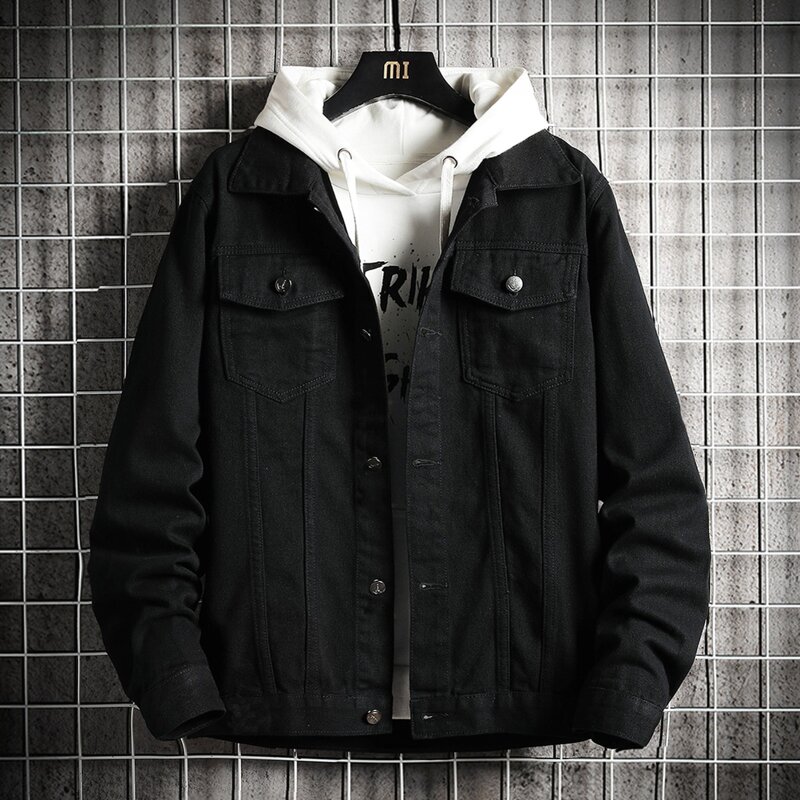 

Guys Letter Spaceman Grapihc Button Front Jacket, Black