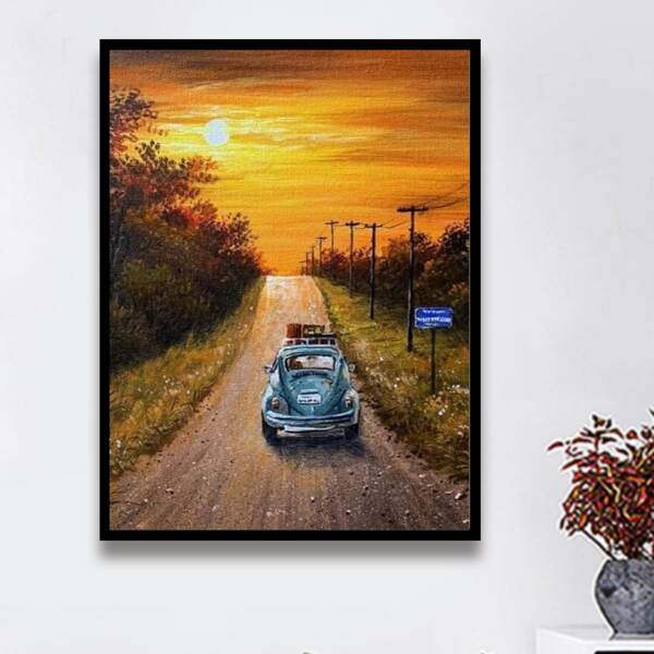 

Sunset Print DIY Diamond Painting Without Frame, Multicolor