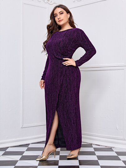 فستان وصيفة الشرف ذو نهاية لامعة إضافية أنيق بأكمام طويلة للسهرة والحفلات الرسمية وحفلات الزفاف والخريج وحفلات العشاء